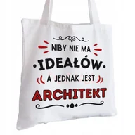Torby i wózki na zakupy - Torba Bawełniana biała dla Architekta Na Prezent ekologiczna Trwały Nadruk - miniaturka - grafika 1