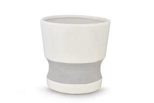 Osłonka do kwiatów INULA biały/szary, Ø13,5/h13, ceramika - Donice - miniaturka - grafika 1