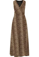 Sukienki - faina Sukienka maxi z nadrukiem leoprint damska 19222827, beżowy Leo, XS - miniaturka - grafika 1