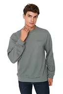 Bluzy męskie - Trendyol Męska bluza z dzianiny z okrągłym dekoltem, ZIELONY, S - miniaturka - grafika 1