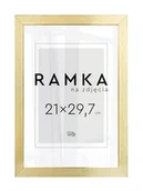Ramki na zdjęcia - Ramka na zdjęcia A4 21x29,7 cm Złota - miniaturka - grafika 1