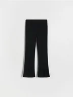 Spodnie i spodenki dla dziewczynek - Reserved - Legginsy flare z wiskozą - czarny - miniaturka - grafika 1