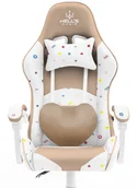Fotele gamingowe - Fotel Gamingowy Hell's Chair Rainbow Beżowy - miniaturka - grafika 1
