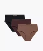 Majtki damskie - FIGI ATLANTIC 3CLP-009B JZ25 CAPJ/CZK/CZA (kolor capucino j.- czekolada- czarny, rozmiar XXL) - miniaturka - grafika 1