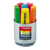 Zakreślacze - Stabilo Zakreślacz BOSS 6 kolorów w kubku SCH035 SCH035 - miniaturka - grafika 1
