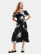 Sukienki - Desigual Sukienka letnia Georgeo 24SWVW02 Czarny Regular Fit - miniaturka - grafika 1