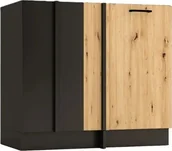 Szafki kuchenne - Stolkar Szafka kuchenna narożna ANIKA DNP90 P/L grafitowa/dąb artisan STOLKAR - miniaturka - grafika 1