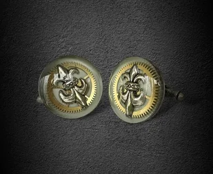 SPINKI - Lilia (golden) I - Spinki do mankietów i krawatów - miniaturka - grafika 1