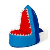 Fotele i pufy dla dzieci - Pufa worek GO GIFT Rekin Granatowo-niebieski XXL - miniaturka - grafika 1