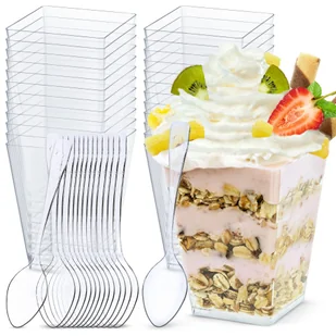 Kubek deserowy, pojemnik 160 ml, zestaw 50 sztuk + łyżeczka Allbags - Zestawy sztućców Kubek deserowy, pojemnik 160 ml, zestaw 50 sztuk + łyżeczka Allbags - Zestawy sztućców - miniaturka - grafika 1