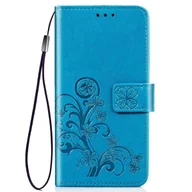 Etui i futerały do telefonów - Etui na telefon komórkowy Pokrowiec ochronny Etui z klapką Uchwyt na kartę Kwiaty, Kolor: Niebieski, Wybierz model: Samsung Galaxy S20 - miniaturka - grafika 1