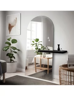 Nowoczesne stojące lustro półowalne z półką - FRANK SHELF, Wymiary: 50x170 (wymiar półki 12x70) - Lustra - miniaturka - grafika 1