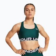 Bielizna sportowa damska - Biustonosz fitness Under Armour HG Authentics Mid Branded hydro teal/white - miniaturka - grafika 1