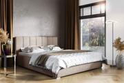 Łóżka - Łóżko tapicerowane pikowane Ledo 180x200 Beżowe Metalowy Stelaż - miniaturka - grafika 1