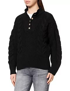 Naf Naf Damski sweter Micha, czarny, XS - Swetry damskie - miniaturka - grafika 1