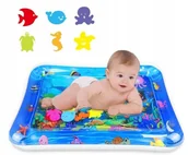 Maty edukacyjne - Dmuchana Mata Wodna Sensoryczna Dla Niemowląt Mata Wodna 70x50cm Prezent - miniaturka - grafika 1