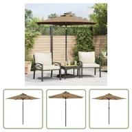 Parasole ogrodowe - The Living Store Parasol ogrodowy na stalowym słupku - taupe - 225x225x212 cm - Parasol Ogrodowy - miniaturka - grafika 1