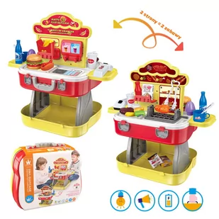 NoName 3 w 1 zestaw Burgerownia + Grill w przenośnej walizce W819A - Zabawki AGD - miniaturka - grafika 1