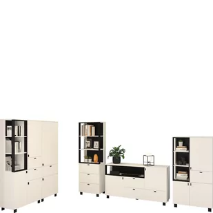 Zestaw Mebli do Salonu 5 Vegas MebloCross Biały Mat / Czarny Mat - Inne meble do salonu - miniaturka - grafika 1