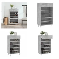 Szafki na buty - vidaXL Szafka na buty betonowa szara 60x35x105 cm materiał drewnopochodny - Szafka na buty - Szafki na buty - Przechowywanie butów - Organizer na buty - miniaturka - grafika 1