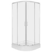 Kabiny prysznicowe - Kabina prysznicowa z brodzikiem Aruba 90 CHR szkło transparentne 5 mm profile chrom KERRA - miniaturka - grafika 1