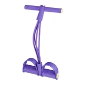 Gadżety do domu - Relaxdays Multi Expander, regulowane pedały, uchwyt, wielofunkcyjny, taśma oporowa do treningu fitness, kolor fioletowy, 1 sztuka - miniaturka - grafika 1