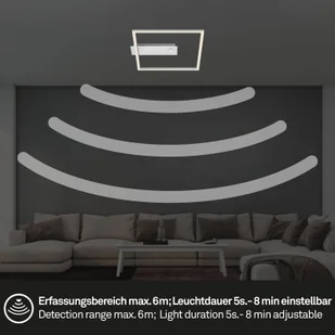Briloner Lampa sufitowa LED Nici kwadratowa alu czujnik - Lampy sufitowe - miniaturka - grafika 3