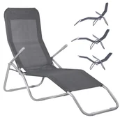 Leżaki ogrodowe - Springos Leżak ogrodowy grawitacyjny ciemny szary zero gravity GC0016 - miniaturka - grafika 1