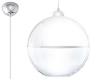 Lampy sufitowe - Sollux Lighting LAMPA wisząca SL.269 szklana OPRAWA zwis kula ball biała przezroczysty - miniaturka - grafika 1