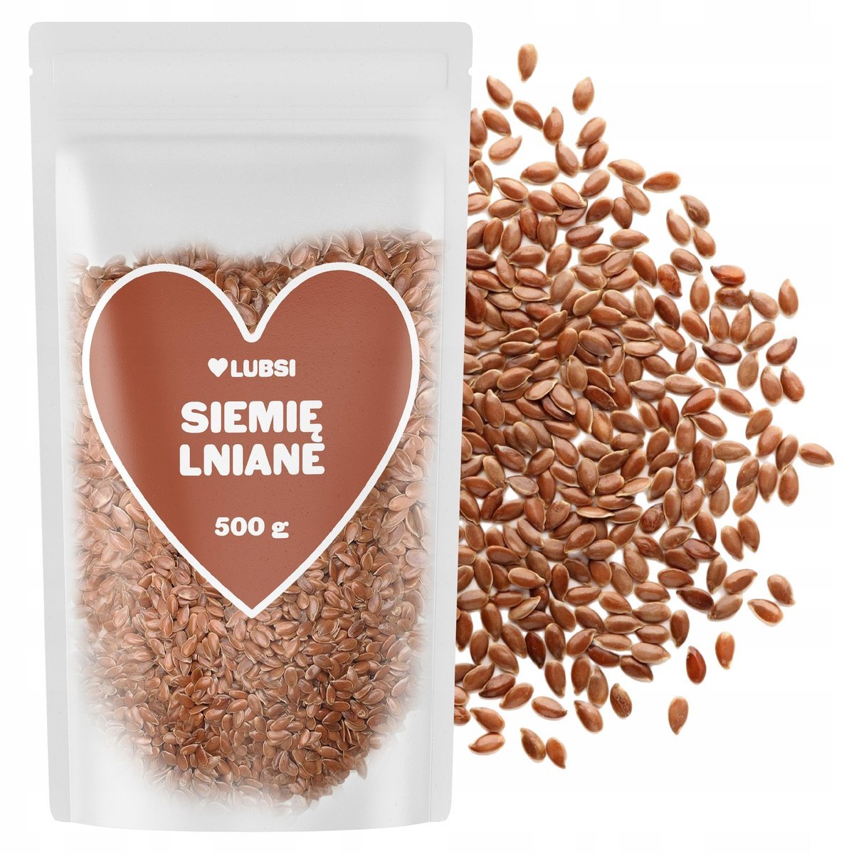 Siemię lniane brązowe naturalne 500g LUBSI len brązowy wysoka jakość