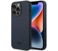 Etui i futerały do telefonów - Lacoste Silicone do iPhone 14 Pro Granatowy - miniaturka - grafika 1