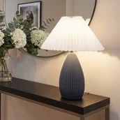 Lampy stojące - Lampa stołowa z szarą porcelanową podstawą 42 cm PLAZZA - miniaturka - grafika 1