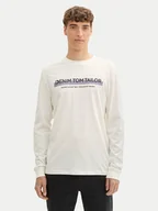 Koszulki męskie - Tom Tailor Denim Longsleeve 1043888 Biały Regular Fit - miniaturka - grafika 1
