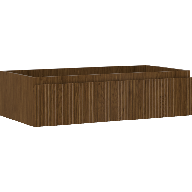 Mexen Rivel szafka łazienkowa podumywalkowa 90 cm, 1 szuflada, ryflowana , orzech - 91A20-09023-1-BF86