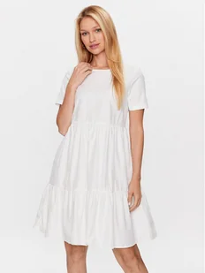 Noisy May Sukienka codzienna Loone 27025216 Biały Relaxed Fit - Sukienki - miniaturka - grafika 1