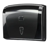 Dozowniki papieru i mydła dla firm - Czarny pojemnik na ręczniki papierowe 400 listków K40B Line Trade - miniaturka - grafika 1