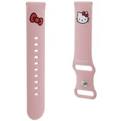 Akcesoria do smartwatchy - Pasek uniwersalny HELLO KITTY Silicone Kitty Head szerokość 22mm Różowy HKUWLSCHBLP - miniaturka - grafika 1