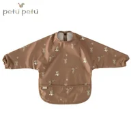 Śliniaki i fartuszki - Petu Petu śliniak fartuszek z rękawami i kieszonką wodoodporny Mija Teddy - miniaturka - grafika 1