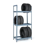 Szafy i regały magazynowe - Regał na opony 2100x1000x500 mm, 3 poziomy, RAL 7031 - miniaturka - grafika 1