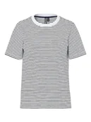 Koszulki i topy damskie - Pieces Koszulka "Pcria" w kolorze biało-granatowym - miniaturka - grafika 1