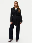 Płaszcze damskie - Vero Moda Trencz Chelsea 10329343 Czarny Regular Fit - miniaturka - grafika 1