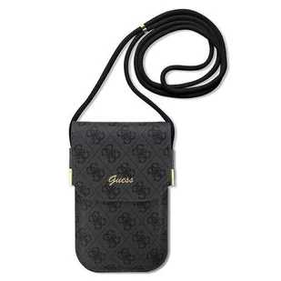 Guess PU 4G Metal Logo Script Phone Bag GUOWBP4SNSK Czarne - Etui i futerały do telefonów - miniaturka - grafika 1
