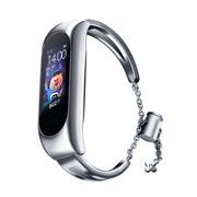 Etui i futerały do telefonów - Zamienna metalowa opaska bransoleta łańcuszek pasek do Xiaomi Mi Band 6 / 5 / 4 / 3 srebrny - miniaturka - grafika 1