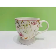 Kubki - Kubek na nóżce Lea 440 ml kwiaty wielokolorowy - miniaturka - grafika 1