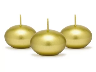 Party Deco Świeca dysk pływający metalizowana, 40 mm, złota SDMET40-019-OP - Świece - miniaturka - grafika 1