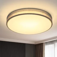 Lampy sufitowe - ZMH LED lampa sufitowa lampa sufitowa do sypialni okrągła 12W abażur do salonu ciepła biel 3000K tkanina lampa do sypialni szara nowoczesna 30CM - miniaturka - grafika 1