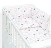 Pościel dla dzieci - MAMO-TATO 3-el pościel dla niemowląt 100x135 do łóżeczka 60x120 - Pastelowe serduszka - miniaturka - grafika 1