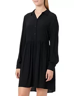 Sukienki - Vila Damska sukienka Vifini L/S Su-Noos, czarny, 38 - miniaturka - grafika 1