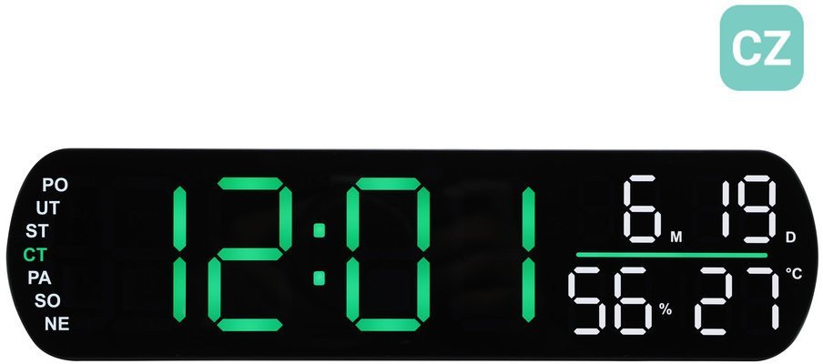 JVD Zegar sieciowy LED SB5512.4 cyfry 5 cm, termometr, budzik