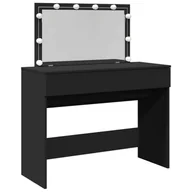 Toaletki - vidaXL Toaletka z oświetleniem LED czarna 100x40x120 cm - miniaturka - grafika 1